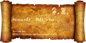 Hosszú Márta névjegykártya