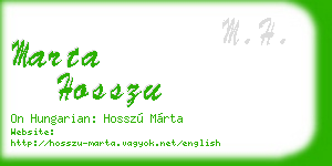 marta hosszu business card