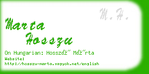 marta hosszu business card